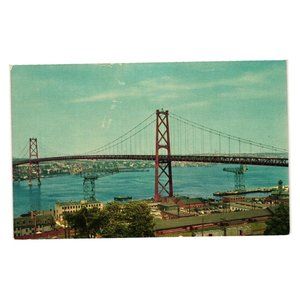 Vintage Postcard Angus L Macdonald Memorial Bridge Nova Scotia Halifax Dartmouth